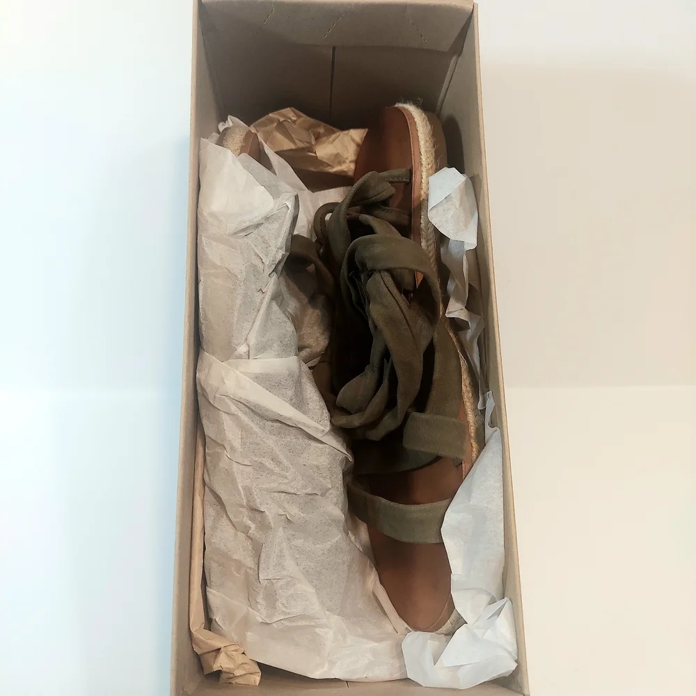 Women's Lucky Brand Olive Wrap Espadrille Sandals Size 7